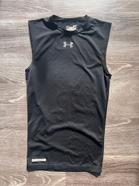 Under Armour Men's Black Sleeveless HeatGear Compression Tank